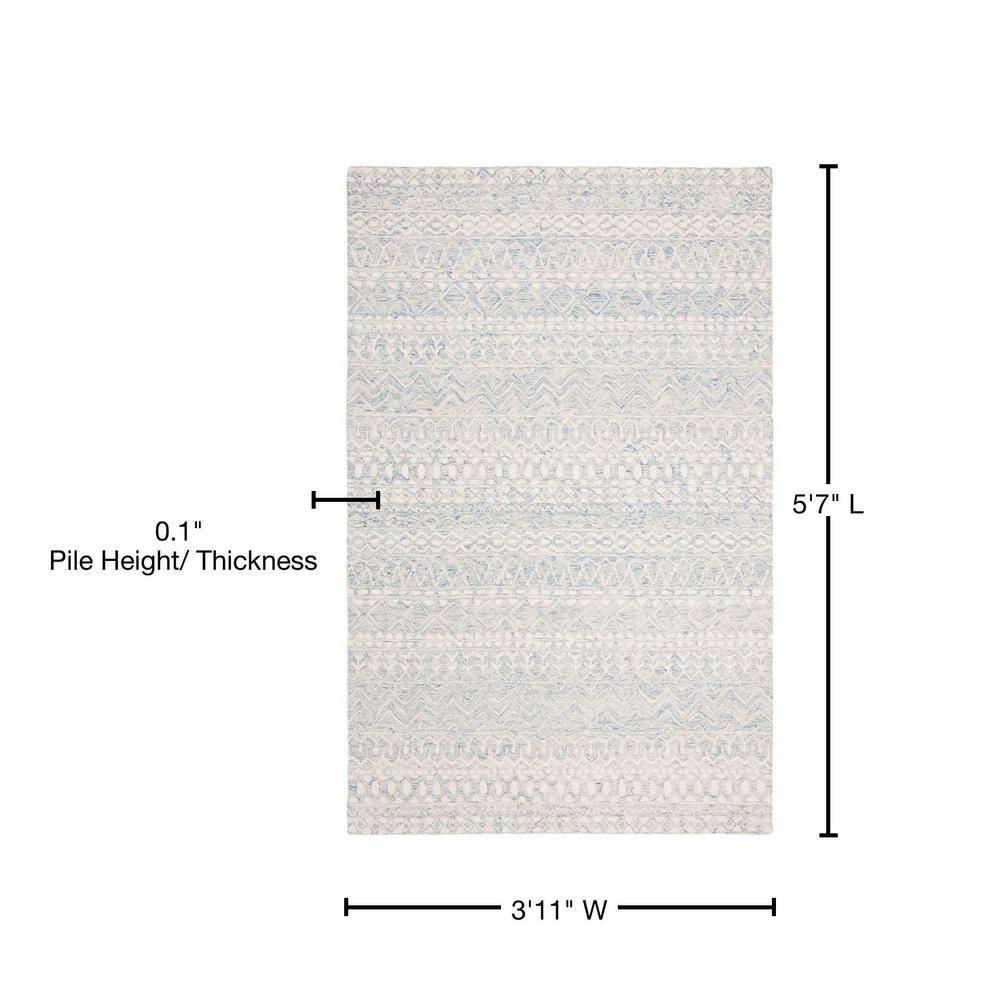 Micro-Loop MLP502 Hand Tufted Indoor Area Rug - Blue/Ivory - 4'x6' - Safavieh