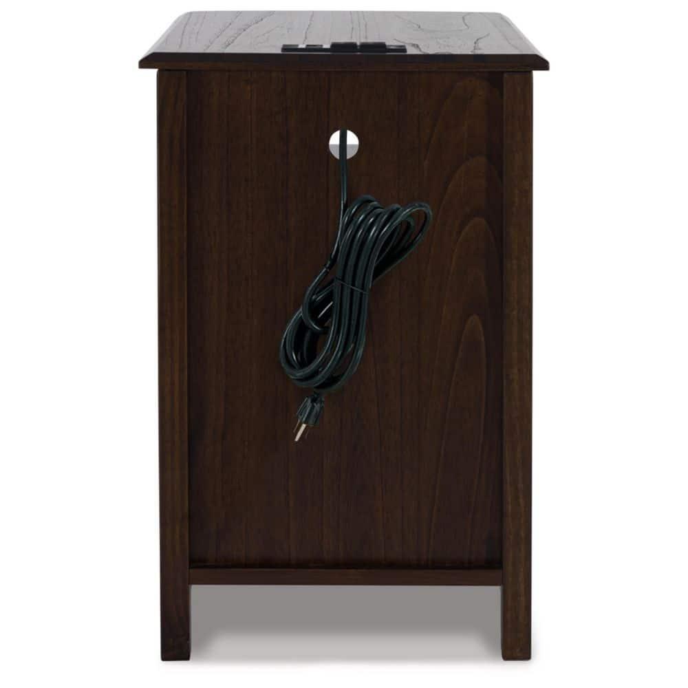 Signature Design by Ashley Casual Devonsted Chairside End Table  Dark Brown