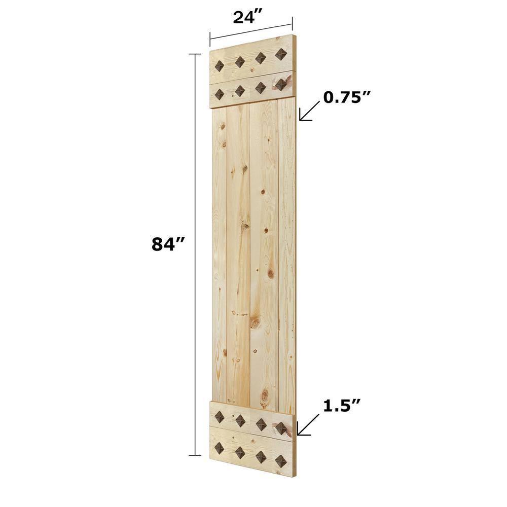 IsLife 84'' Solid Wood Paneled Matte without Installation Hardware Kit Barn Door