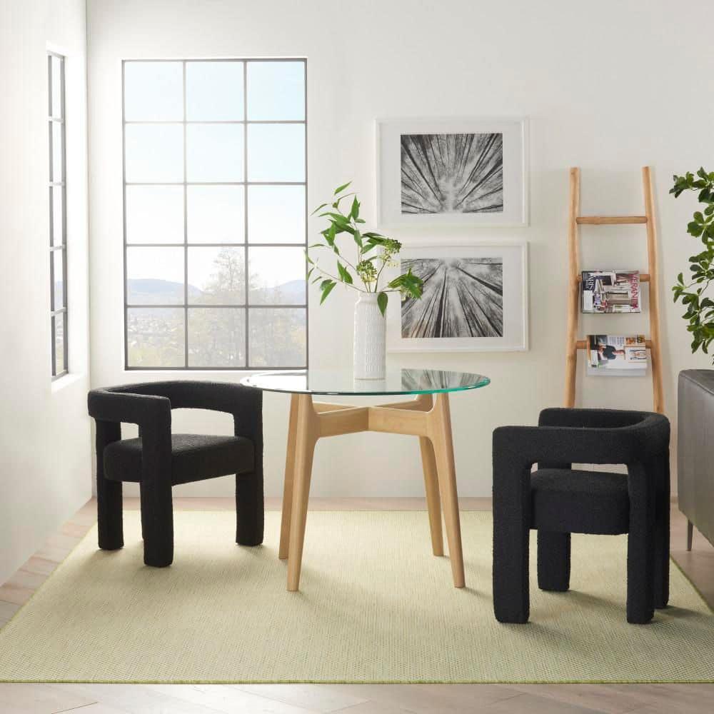 Nourison Courtyard 9' x 12' Ivory Green All-over design Indoor/Outdoor Rug