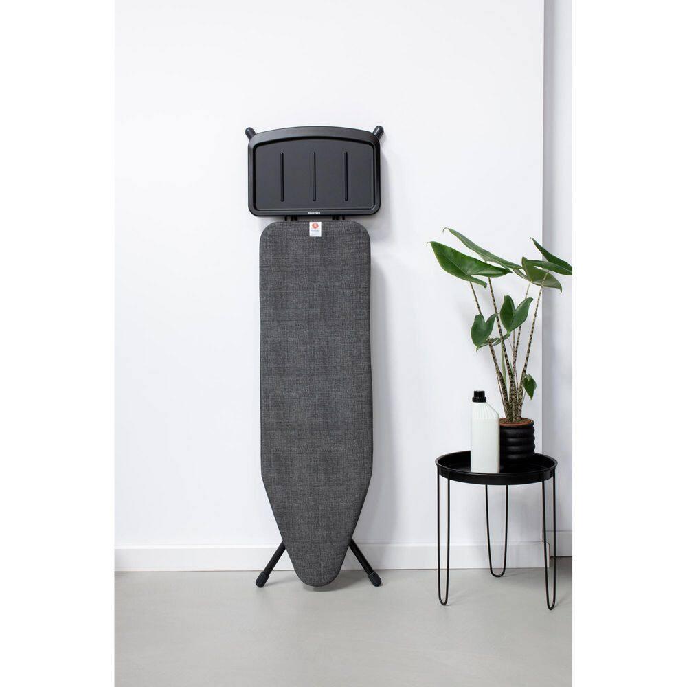 Brabantia Black Freestanding Folding Ironing Board with Metal Steam Unit Holder