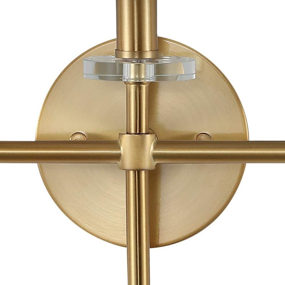 Olivia 23 in. 3-Light Brass Gold Modern Midcentury Iron LED Vanity Light