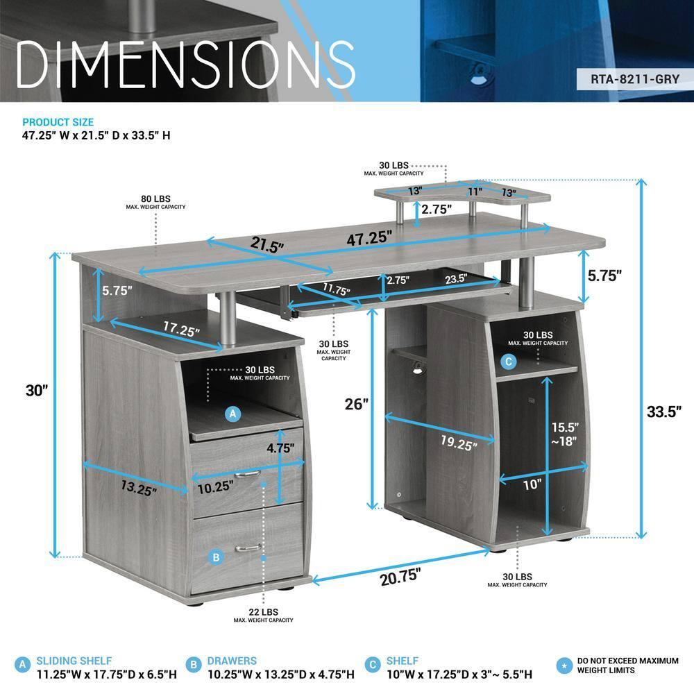 Hokku Designs Techni Mobili Complete Computer Workstation Desk With Storage