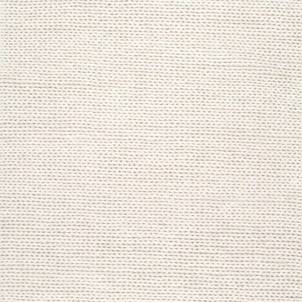 nuLOOM Penelope Braided Wool Off White 6' Farmhouse Square Rug