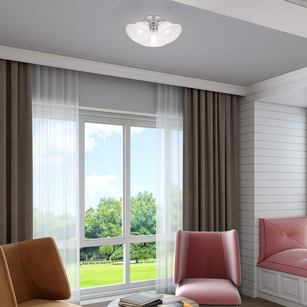 Livex Lighting Wynnewood 3 - Light Flush Mount in  Satin Nickel