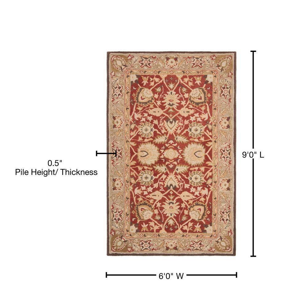 Anatolia AN512 Hand Tufted Indoor Area Rug - Rust/Green - 6'x9' - Safavieh