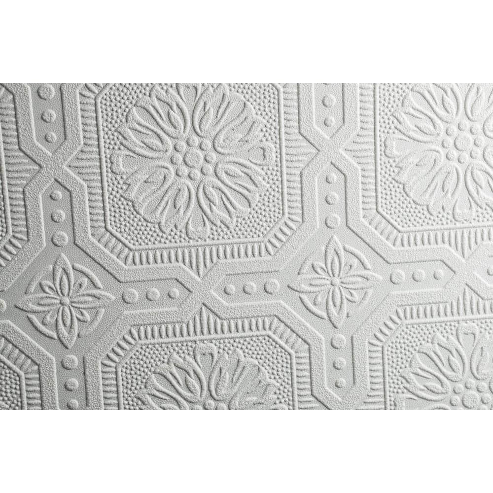 Small Squares White Paintable Wallpaper