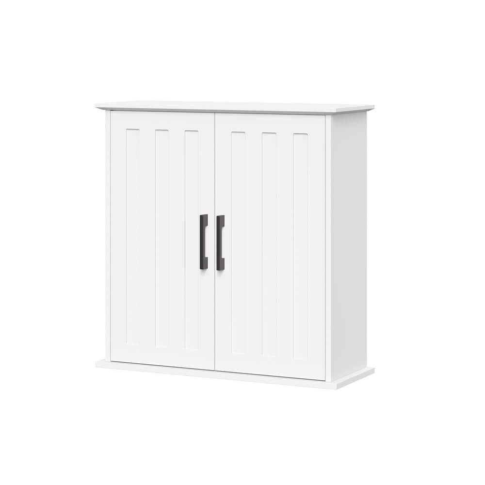 RiverRidge Home RiverRidge Monroe Two-Door Bathroom and Laundry Wall Mount Storage Medicine Cabinet with Fixed and Adjustable Shelves - White