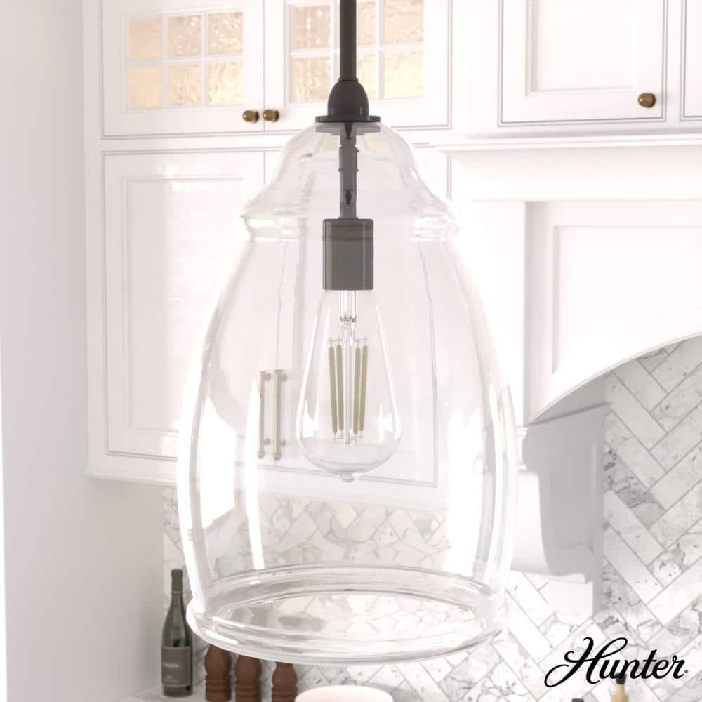 Dunshire 1 Light Noble Bronze Pendant with Glass