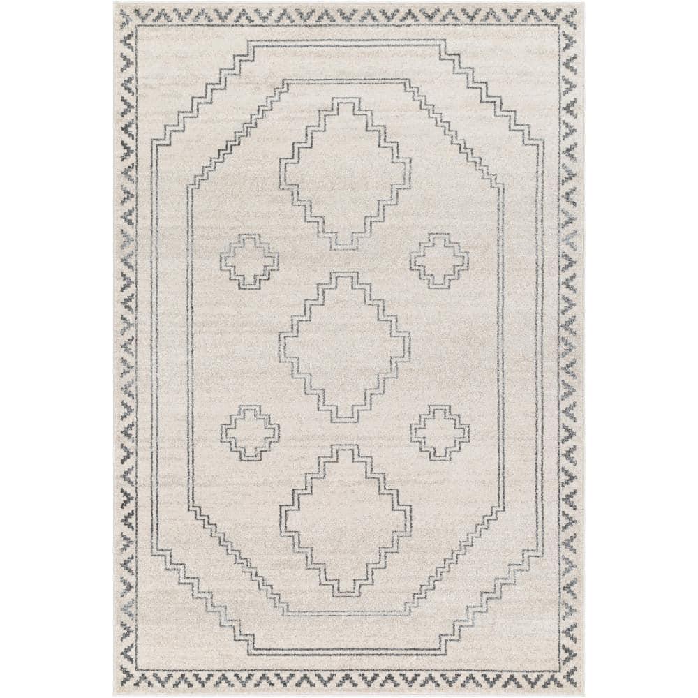 Livabliss Alpharetta Vintage Tribal Area Rug,5'3" x 7',Gray