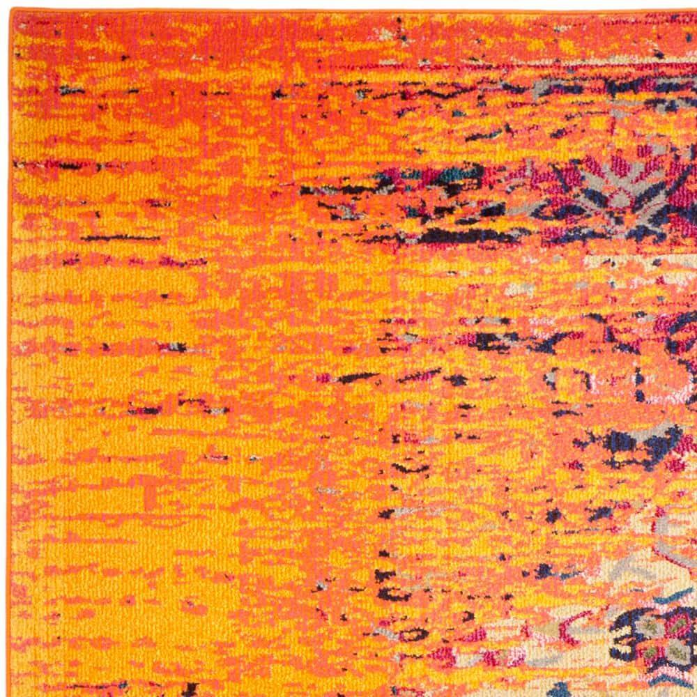 Monaco MNC209 Power Loomed Indoor Area Rug - Orange/Multi - 8'x11' - Safavieh.