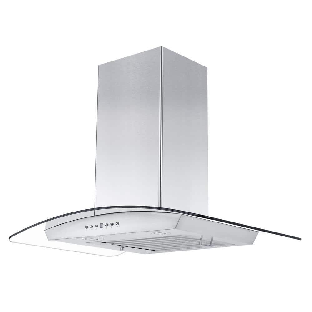 ZLINE 36 in. Convertible Vent Wall Mount Range Hood in Stainless Steel & Glass (KZ-36)