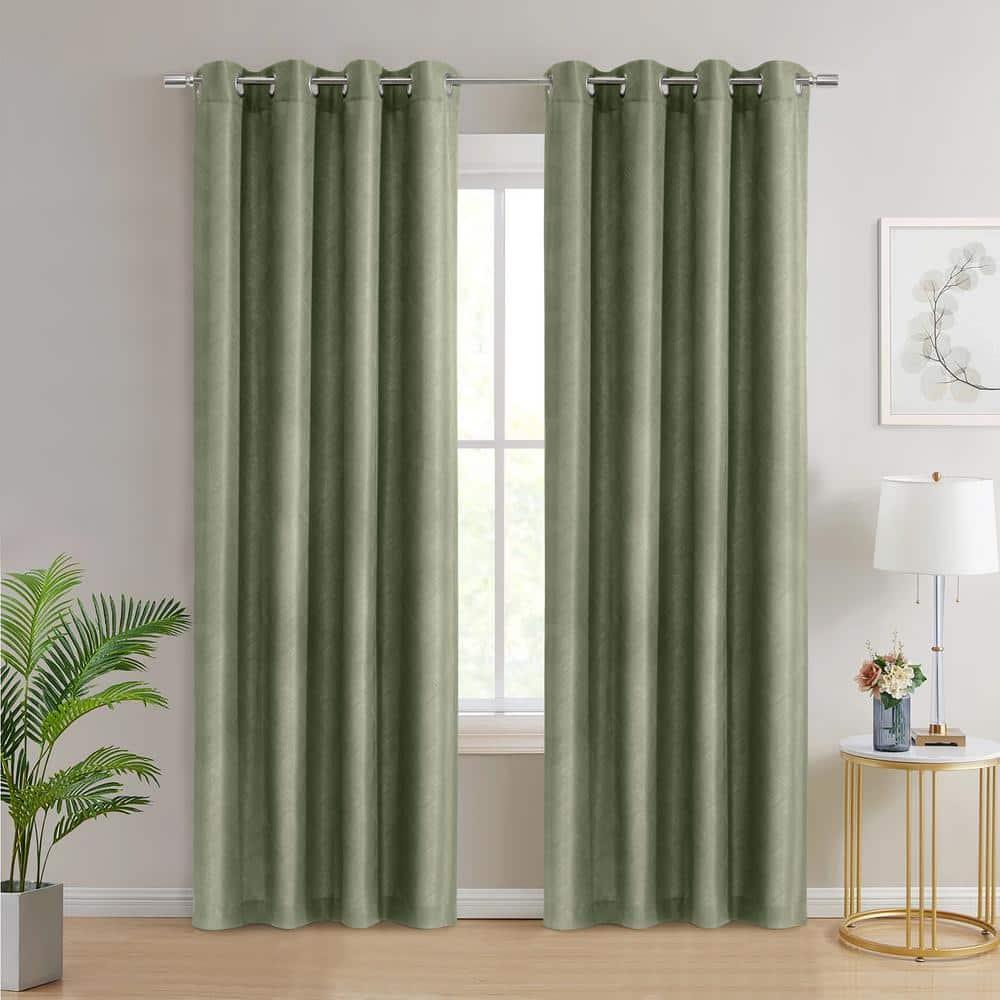 Habitat Abstract Light Filtering Energy Efficeint Grommet Curtain Panel for Windows 52" x 63" Green