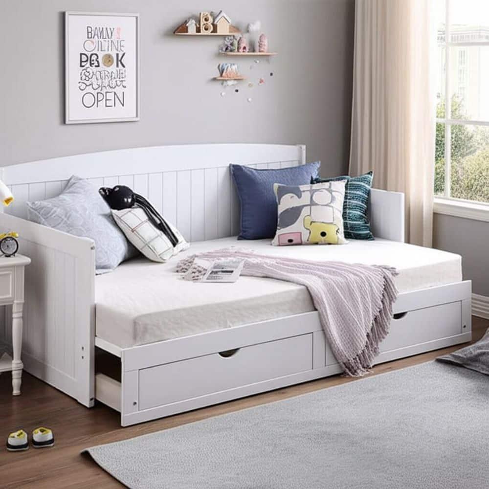 Alaterre Furniture King Harmony Kids' Daybed with Conversion White