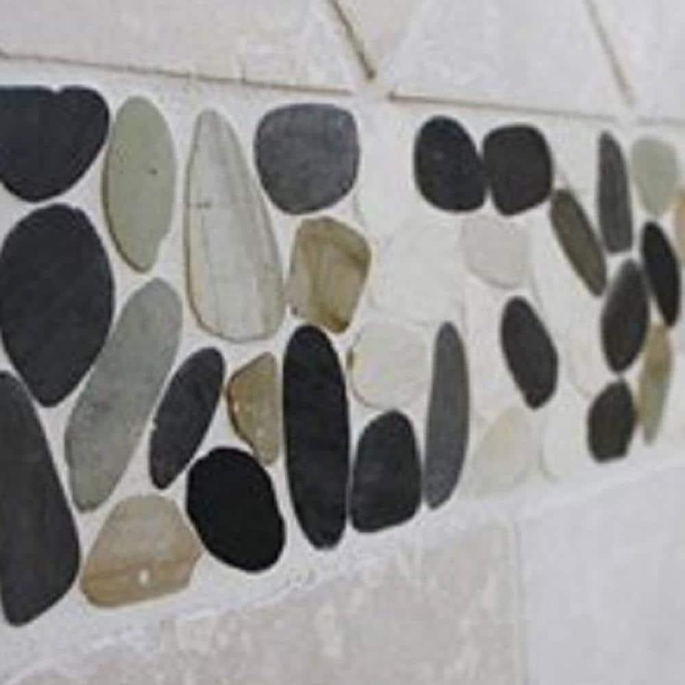 Rainforest 12" x 12" Natural Stone Pebbles Mosaic Wall & Floor Tile