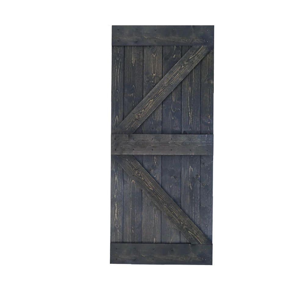 IsLife K Style Solid Wood Sliding Barn Door Without Hardware Kit (Door Slab Only) - Assembly Needed