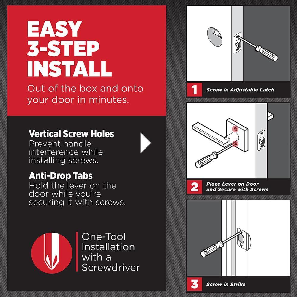 Kwikset Halifax Interior Passage Door Handle, Lever For Closet and Hallway Doors, Reversible Non-Locking Handle Lever, Satin Brass, with Microban Protection