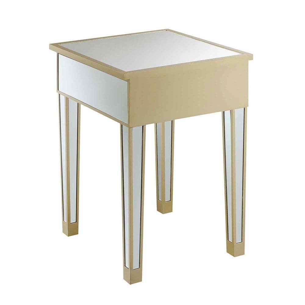 Convenience Concepts Gold Coast Mirrored End Table with Drawer, Multiple Colors