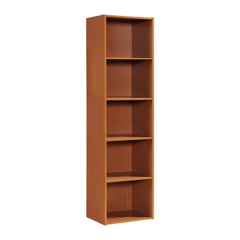 Hodedah 12 x 16 x 47 Inch 5 Shelf Bookcase & Office Organizer, Cherry