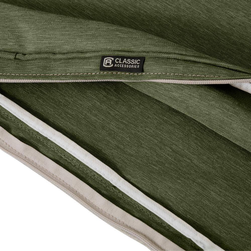Classic Accessories Montlake FadeSafe Patio Bench/Settee Cushion Slip Cover - 3" Thick - Heavy Duty Outdoor Patio Cushion with Water Resistant Backing, Heather Fern Green, 59"W x 18"D x 3"T