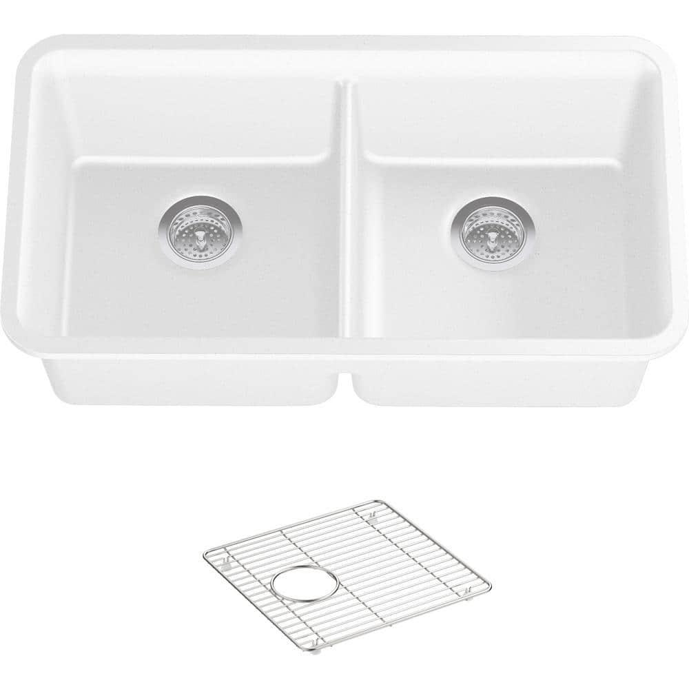 Cairn® 34" L x 18" W Under-Mount Double-Equal Kitchen Sink