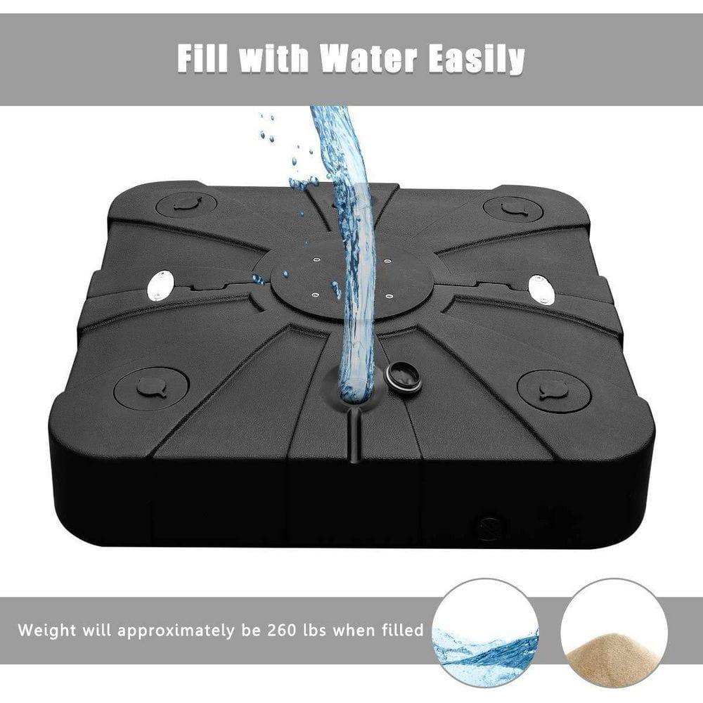Spaco Umbrella Base, 260 lbs Offset Patio Umbrella Base with Wheels Sand Water Filled for Outdoor Patio Market Table Umbrella