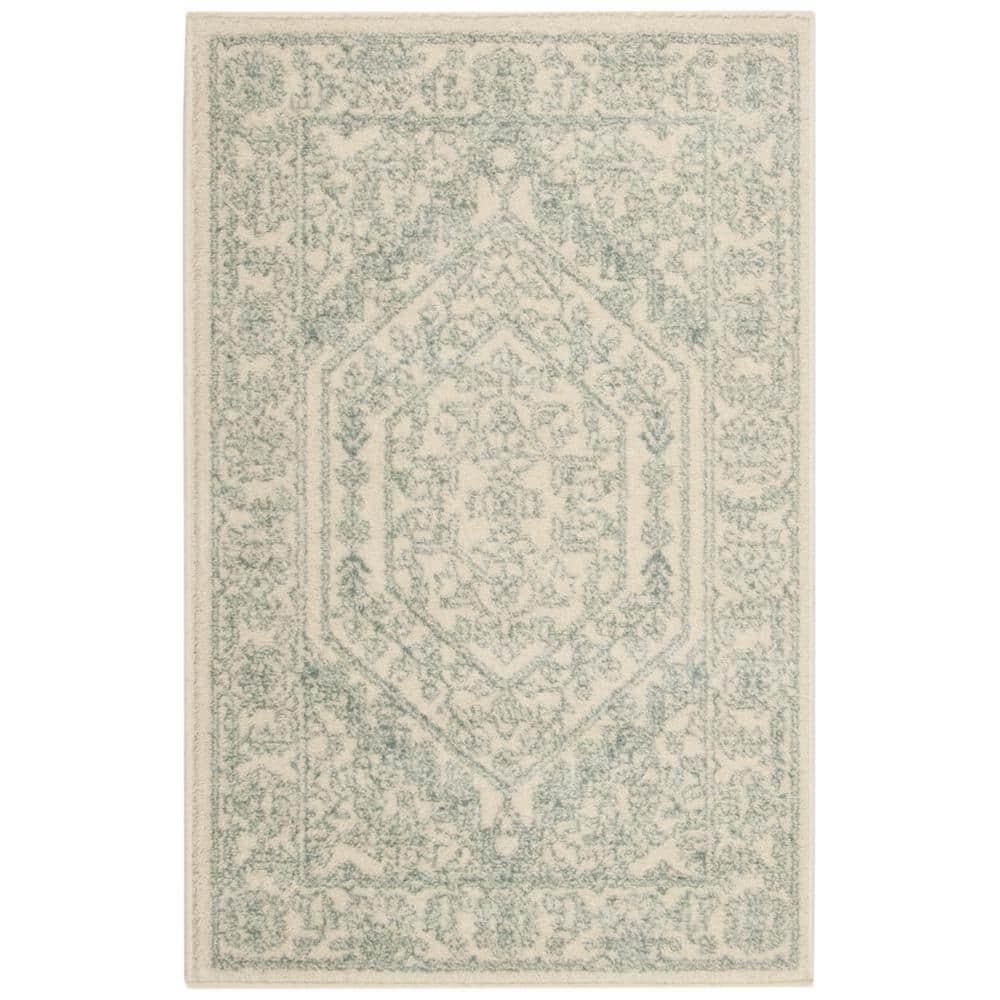 Adirondack ADR108 Machine Made Indoor Accent Rug - Ivory/Slate - 2'-6"x4' - Safavieh