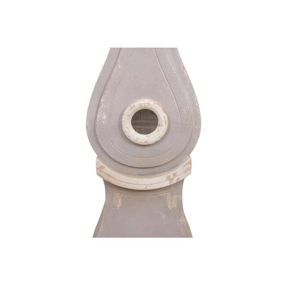 Distressed Gray Wood Grandfather Style Wall Clock