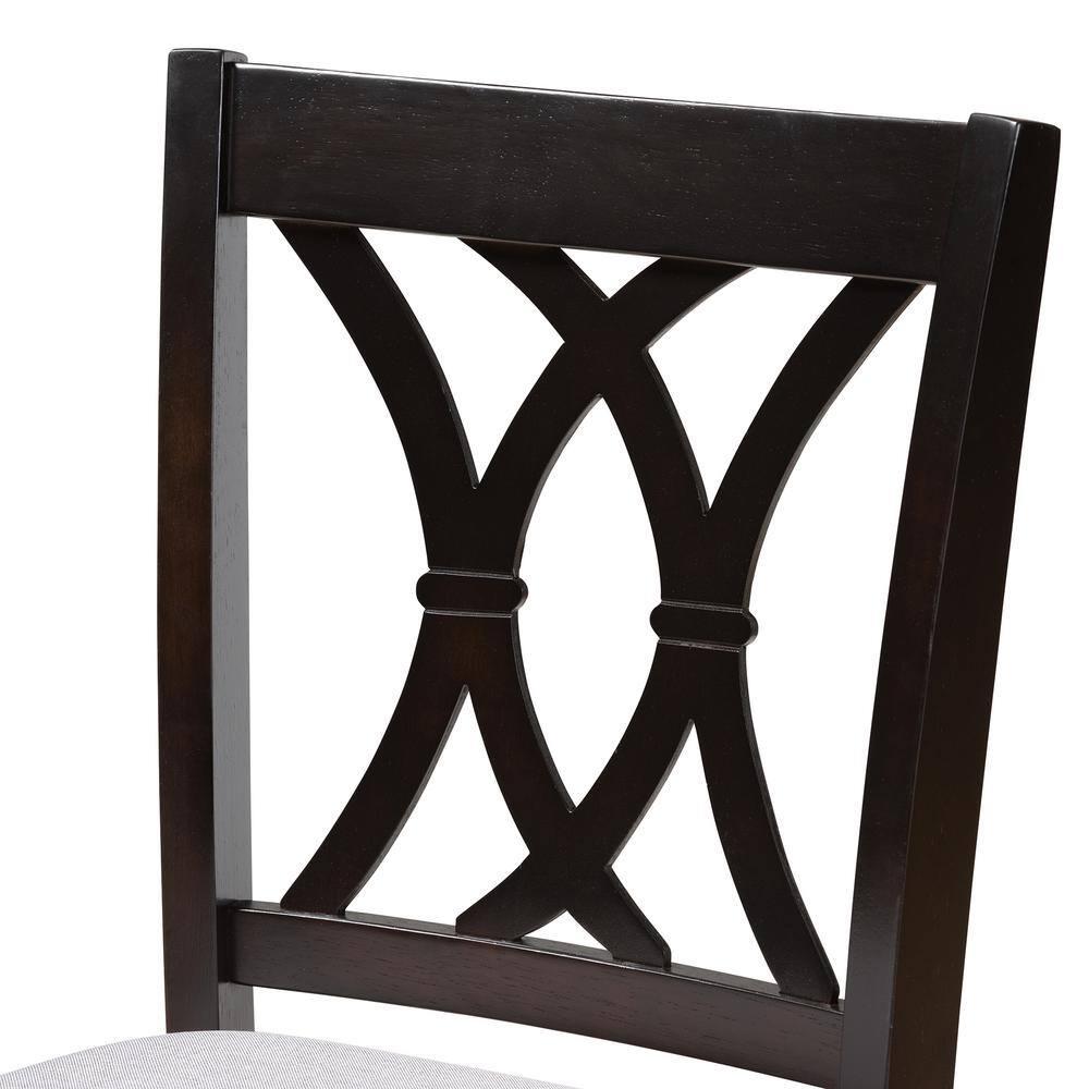 Set of 2 Reneau Finished Wood Counter Height Barstools - Baxton Studio: Upholstered, Rubberwood Frame