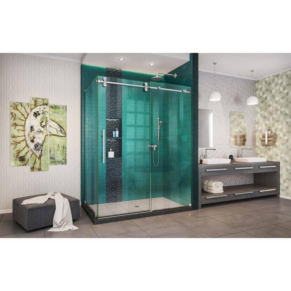 Enigma-XO Single 60.37" W x 34.5" D x 76'' H Frameless Shower Enclosure