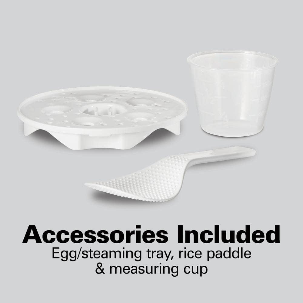 Hamilton Beach Compact Multi Cooker, 1.5 Quart, with Rice Cooker, Egg Cooker, Slow Cooker, Food Steamer and Cereal Functions, 37524