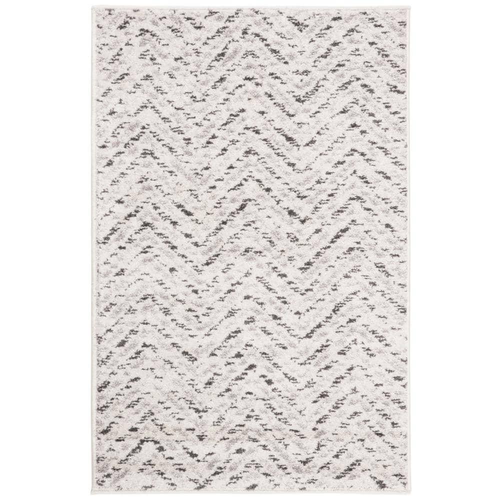 Adirondack ADR104 Power Loomed Accent Rug - Ivory/Charcoal - 2'6"x4' - Safavieh.