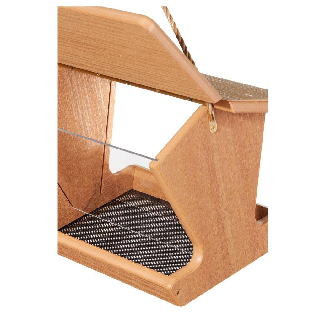 Birds Choice Hopper Bird Feeder Spruce Creek Collection in Brazilian Walnut Recycled Plastic