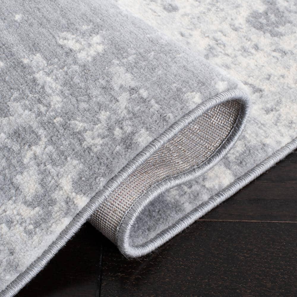 Brentwood BNT822 Power Loomed Area Rug - Grey/Ivory - 9'x9' - Safavieh.