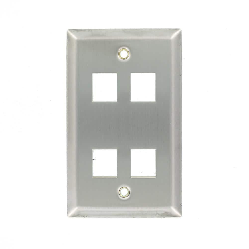 Stainless Steel 4-Port Keystone Mounting Plate