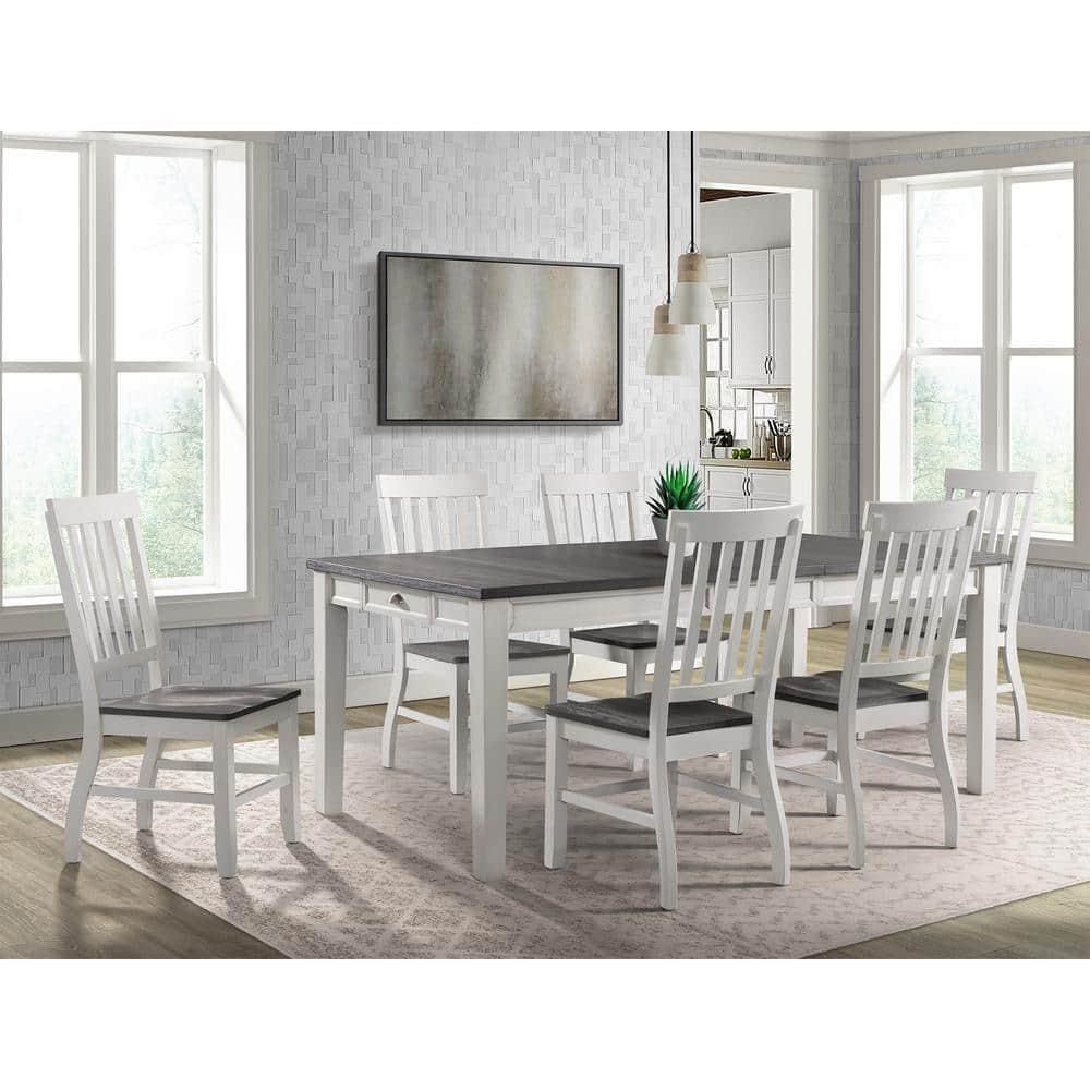 Jamison Two-Tone Extendable Dining Table with Storage White - Picket House Furnishings: Modern Rectangular Kitchen Table, Seats 4-6