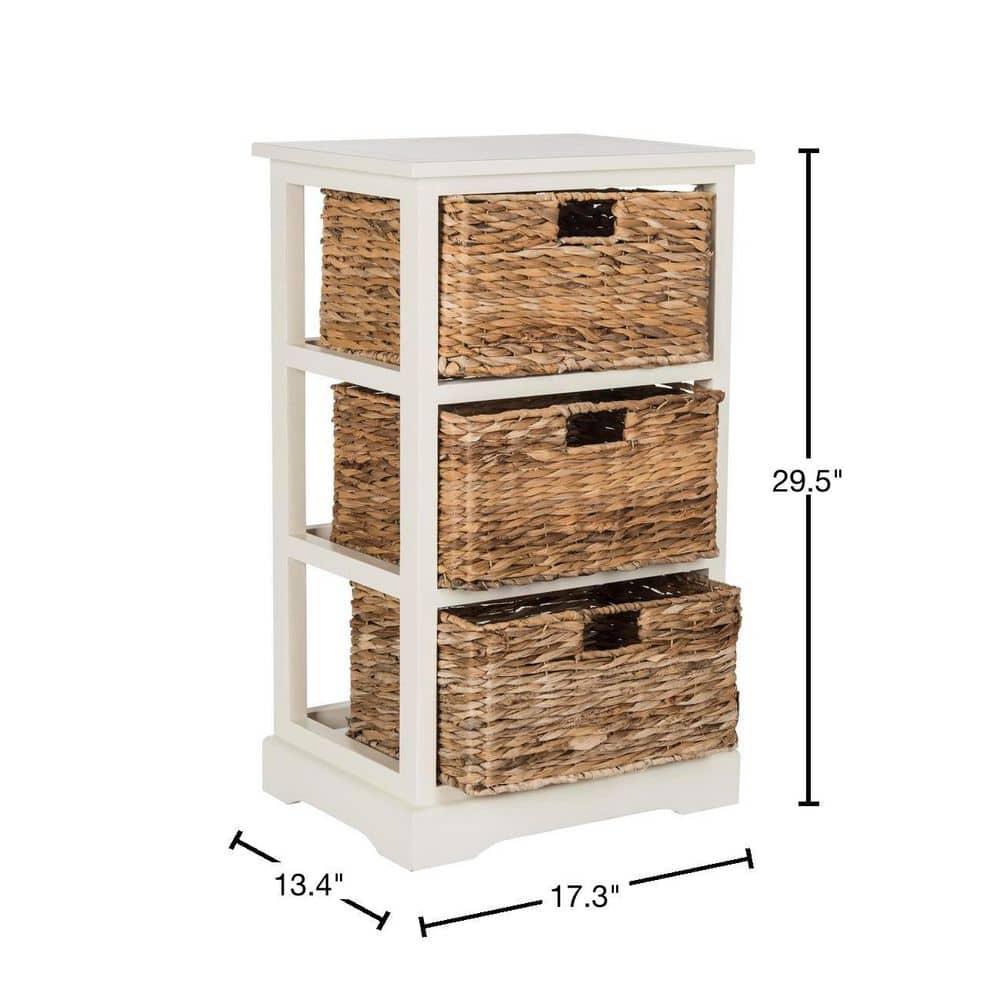 Halle Storage Side Table - AMH5738 - Vintage White - Safavieh Couture
