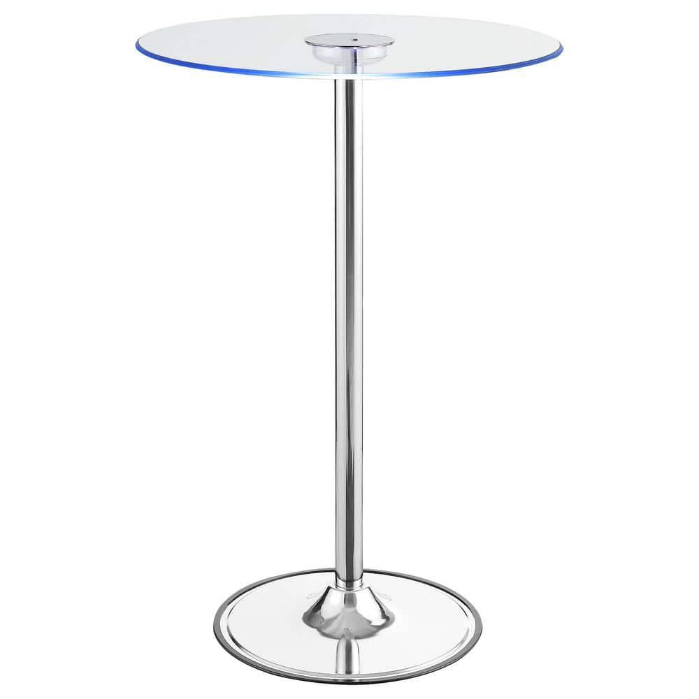 LED Bar Table Chrome and Clear