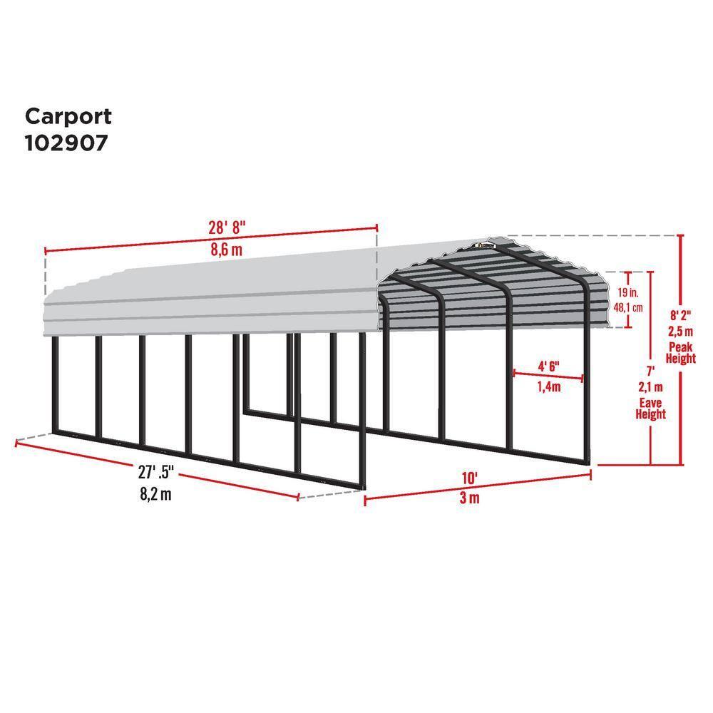 Arrow Arrow Galvanized Steel Carport