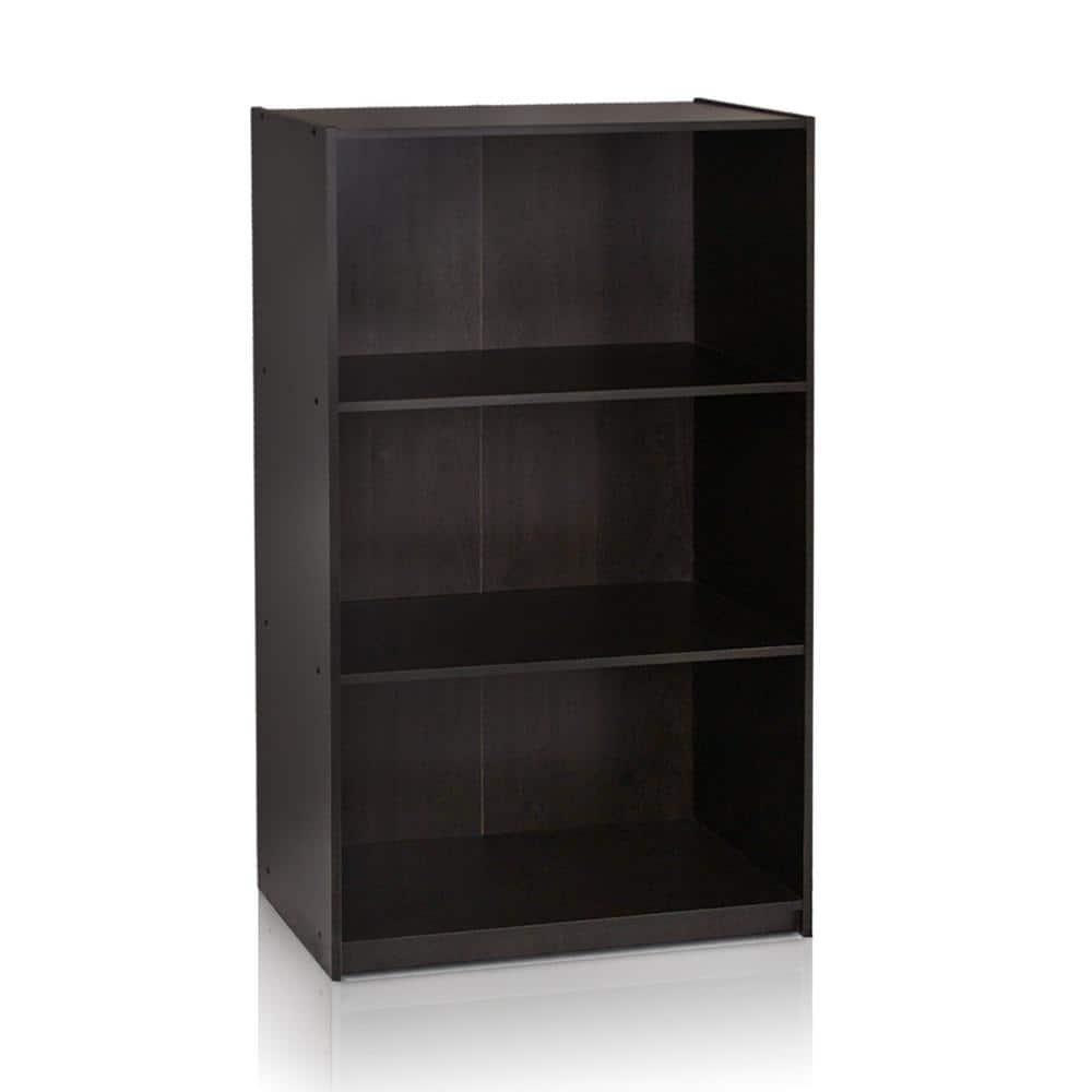 Furinno Easy Assembly 3 Cube Decorative Bookshelf Storage Display Cabinet 3-Tier Multi-functional Open Shelf,Espresso