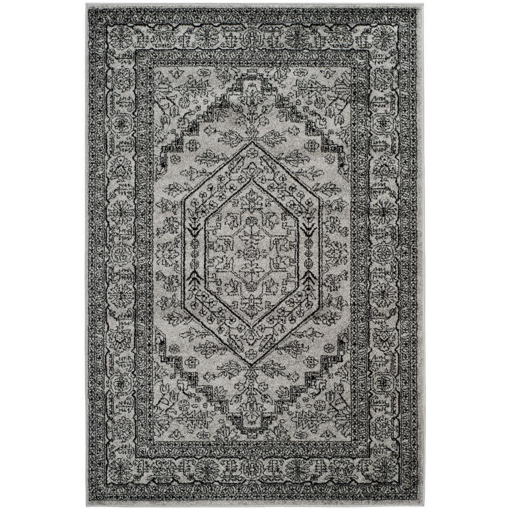 Adirondack ADR108 Power Loomed Area Rug - Silver/Black - 4'x6' - Safavieh.