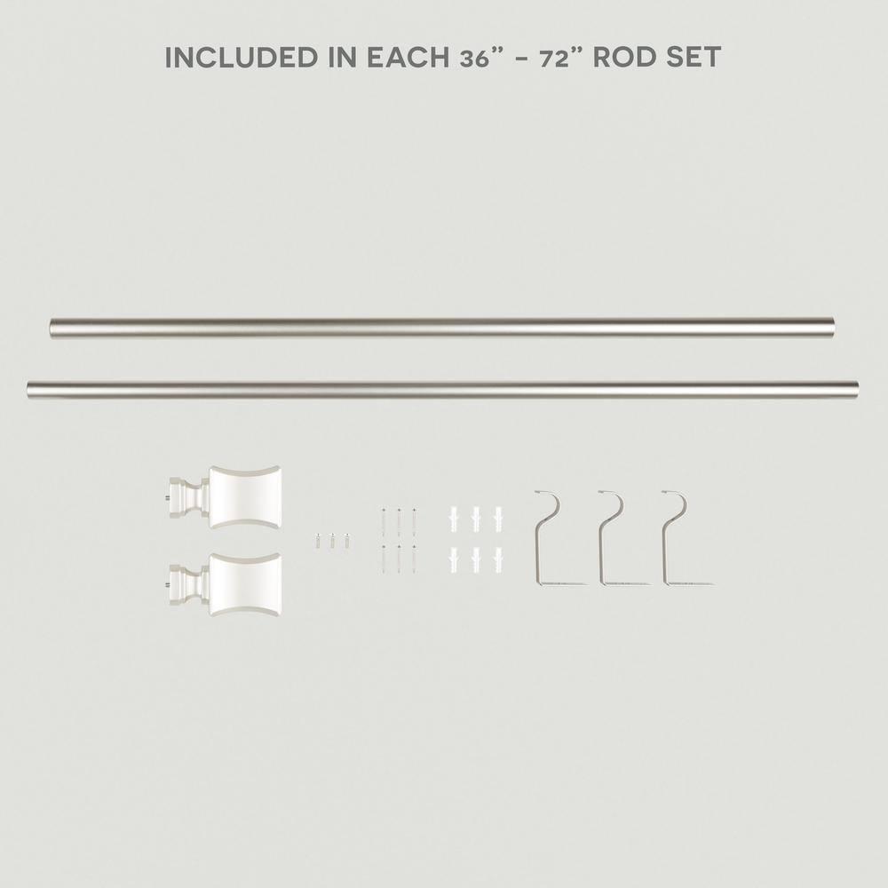 Amalgamated Textiles Exclusive Home Loran 1" Window Curtain Rod and Finial Set, Adjustable