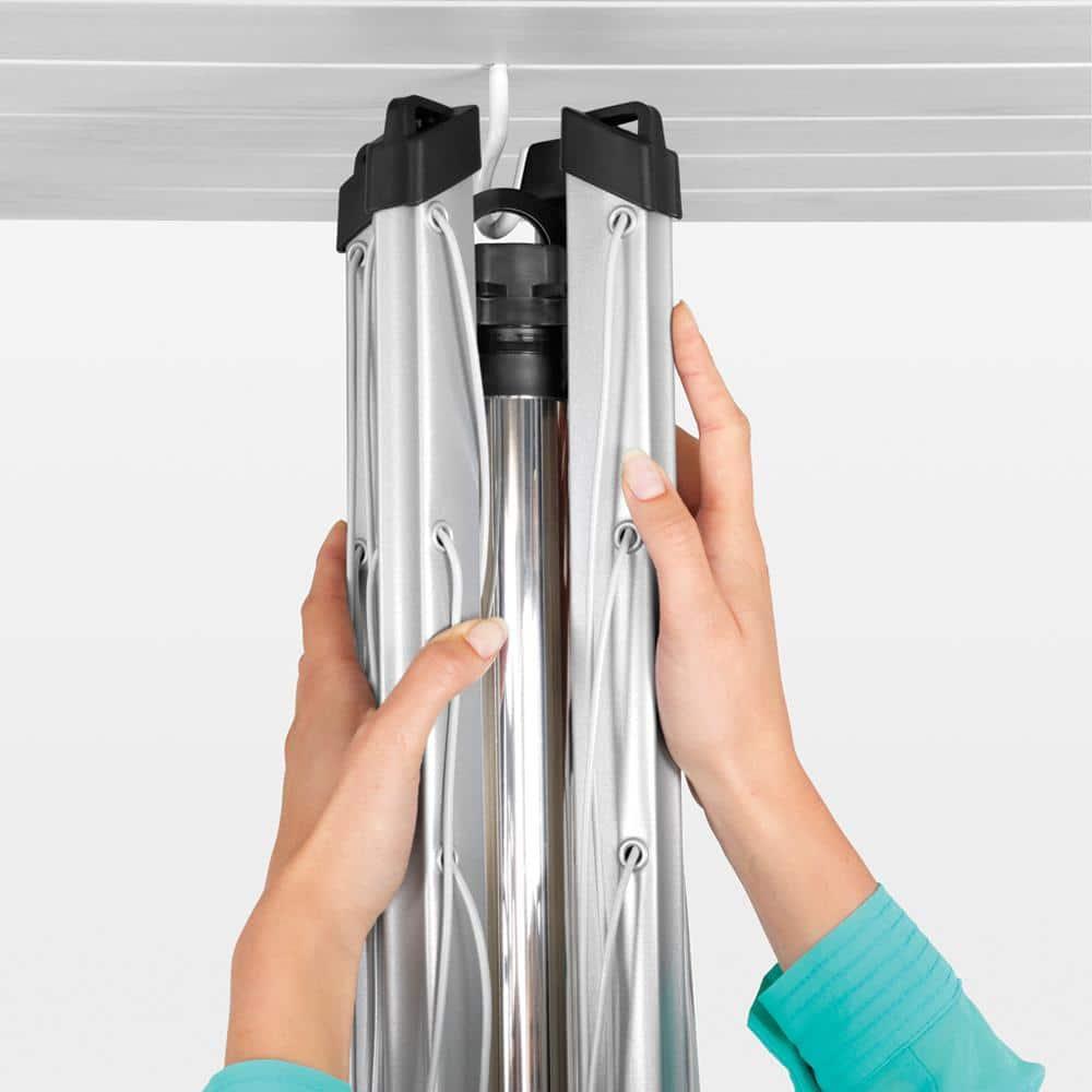 Brabantia Adjustable Gray Steel Outdoor Rotary Clothesline with Accessories