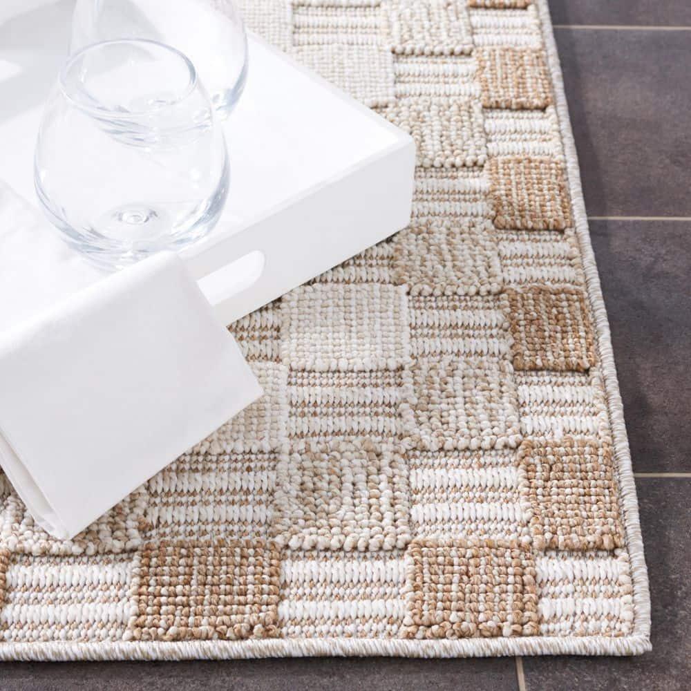 Safavieh Global 9 x 12 (ft) Synthetic Beige/Light Beige Rectangular Indoor/Outdoor Solid Area rug