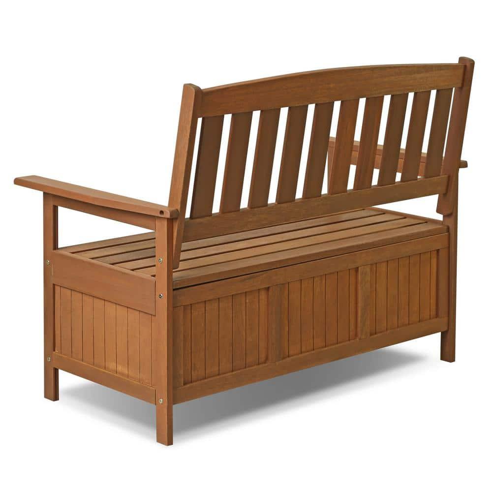 Furinno Tioman Water Resistant 41.9 Gallon Wood Deck Box, Brown