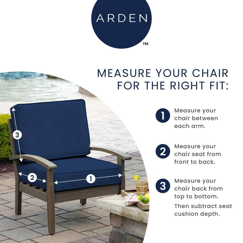 ARDEN Outdoor Foam Adirondack Cushion, Set of 2, 21.5 x 19, Water repellent, Fade Resistant, Foam Cushion for Adirondack Chairs 21.5 x 19