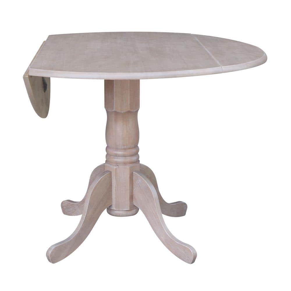 42" Mason Round Dual Drop Leaf Extendable Dining Table - International Concepts: Seats 4, Pedestal Base