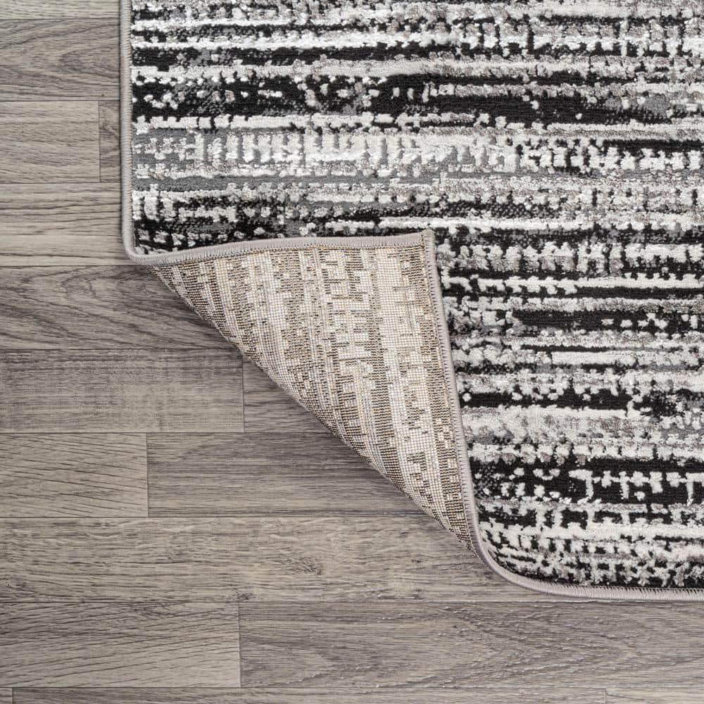 JONATHAN Y Loom Modern Strie'  Black/Gray 8 ft. x 10 ft. Area Rug