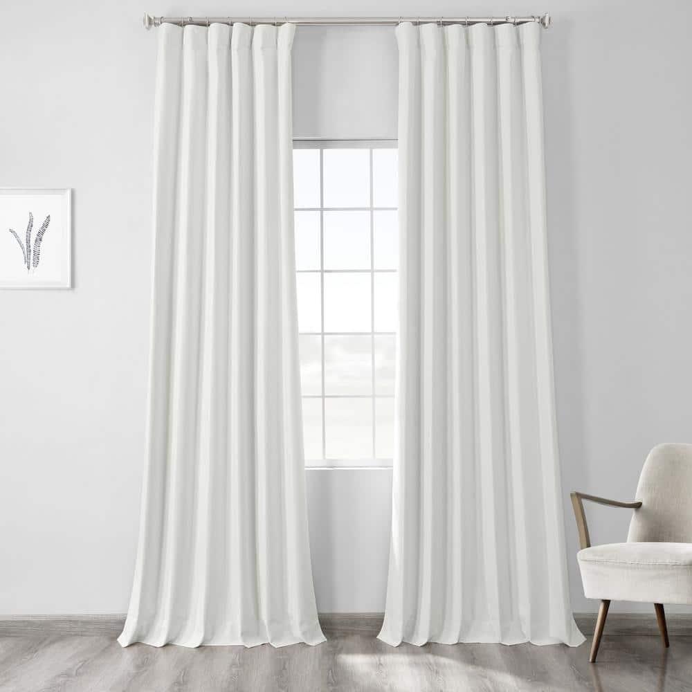 HPD Half Price Drapes Vintage Blackout Curtains for Bedroom - 120 Inches Long Thermal Cross Linen Weave Full Light Blocking 1 Panel Blackout Curtain, (50W x 120L), Starlight Off White