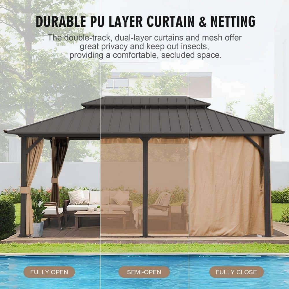 EAGLE PEAK Outdoor Aluminum Frame Hardtop Patio Gazebo